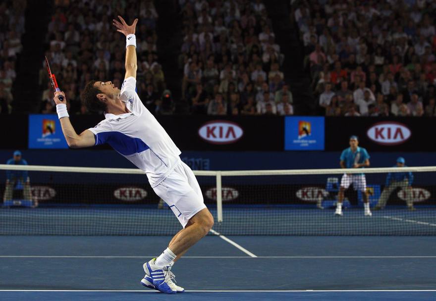 31 gennaio 2010: prima finale negli Australian Open e prima delusione. Roger Federer scofigge Andy Murray 6 3, 6 4, 7 6 (Epa)